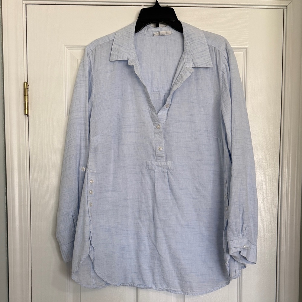 Light Blue Button-Up Tunic EUC 1X